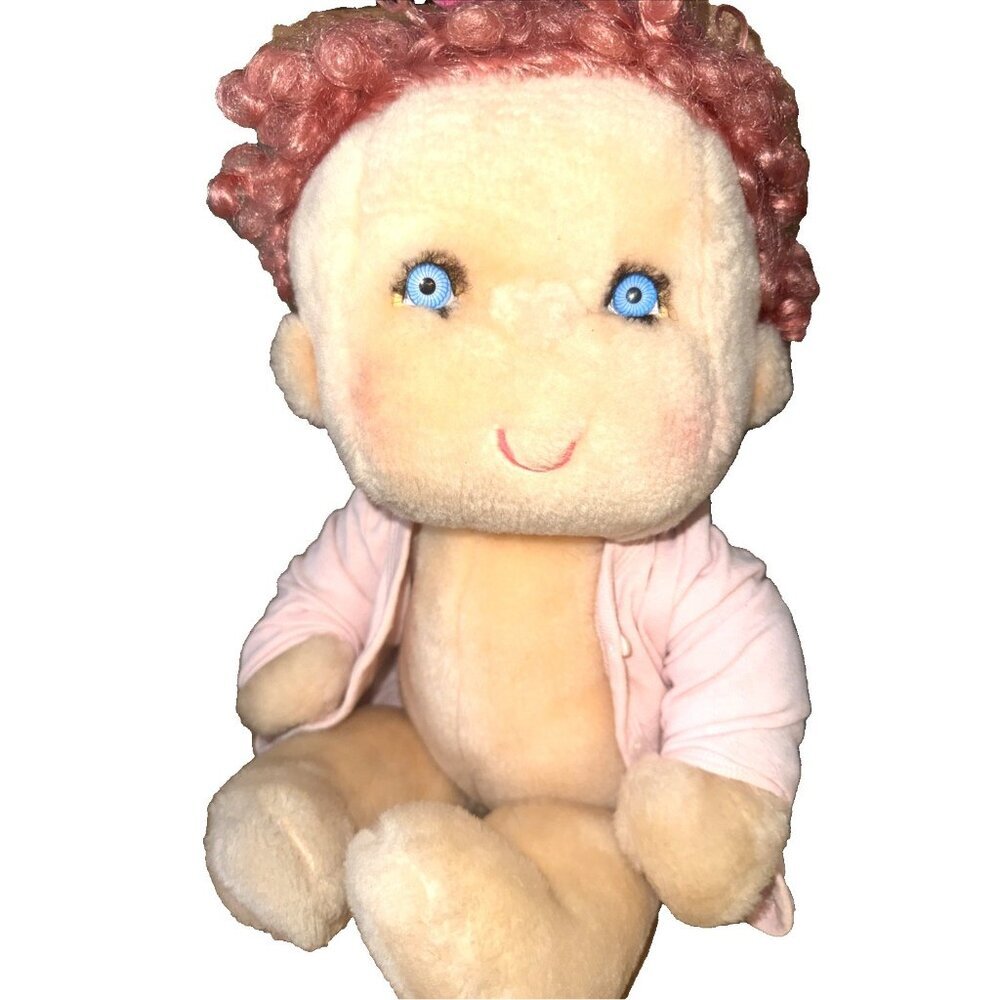 Vintage 1985 Kenner Hugga Bunch Huggins 18” Huggins Plush Doll Pink Hair Blue ey